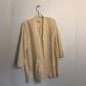 ZII Ropa Silk Jacket Off White/Cream Color Size 1